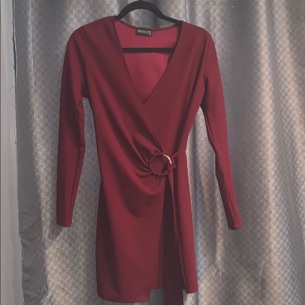 Maroon form fitting dress